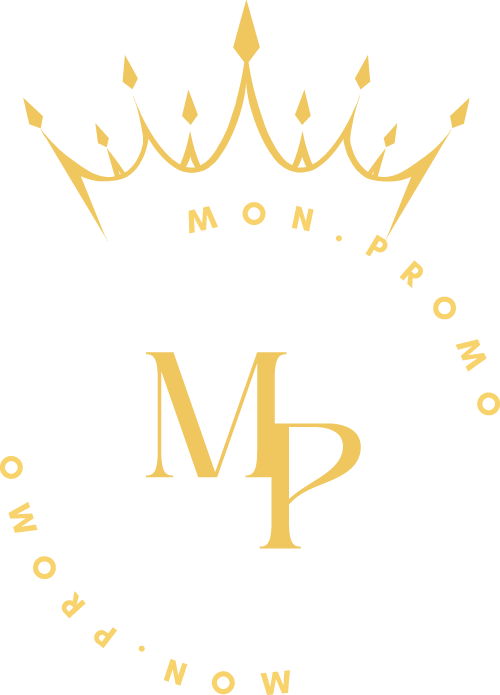 mon promo logo with crown and circle